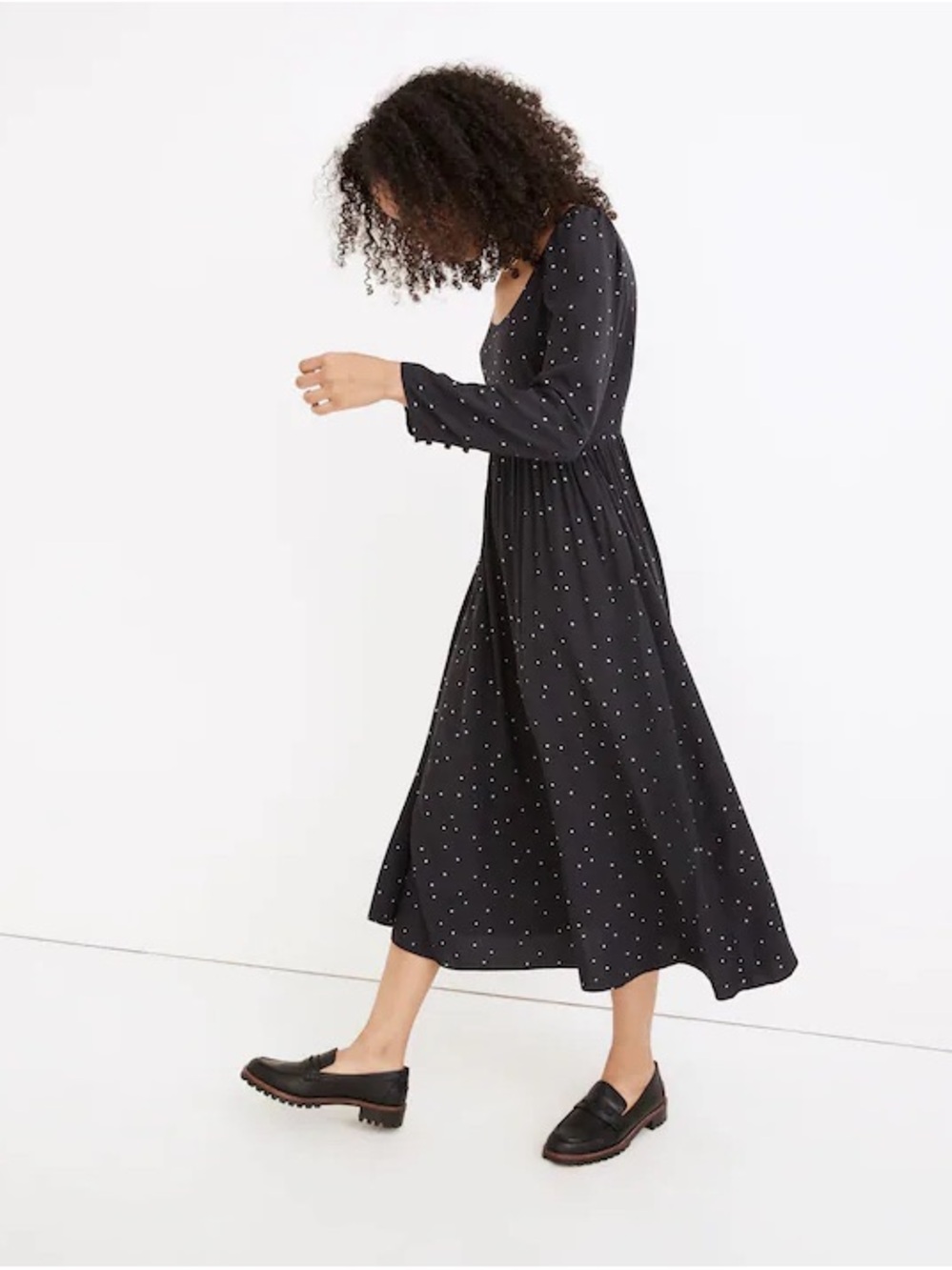 NWT Madewell Alicia Night Stars Midi Dress XS Puff Sleeve Celestial Cottagecore - Picture 2 of 12